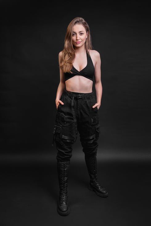 NØIRTEK STRAPPED CARGO PANTS – WOMAN